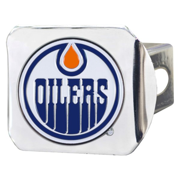 FanMats® - Sport Chrome NHL Hitch Cover with Edmonton Oilers Logo for 2" Receivers