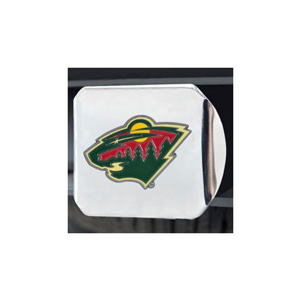 FanMats® - Sport Chrome Hitch Cover with Multicolor Minnesota Wild Logo for 2" Receivers