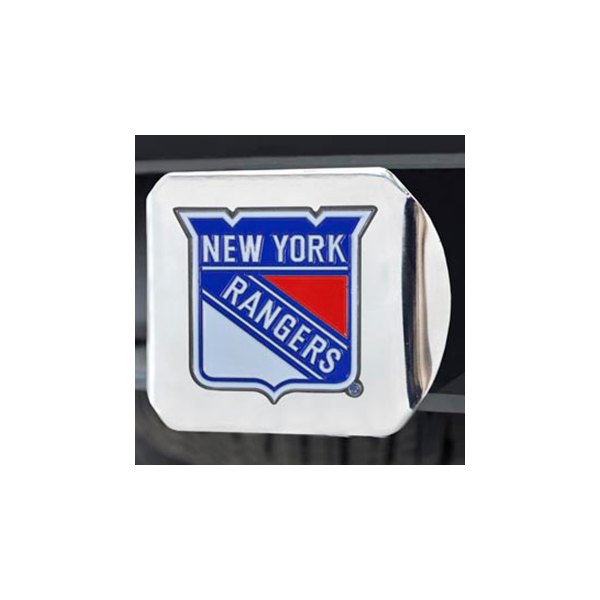 FanMats® - Sport Chrome Hitch Cover with Blue/Red New York Rangers Logo for 2" Receivers