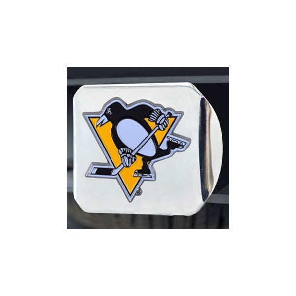 FanMats® - Sport Chrome Hitch Cover with Multicolor Pittsburgh Penguins Logo for 2" Receivers