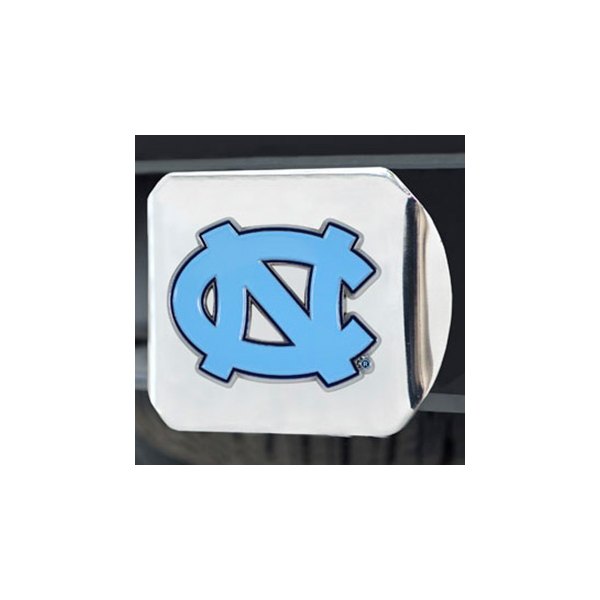 FanMats® - Chrome College Hitch Cover with Blue University of North Carolina - Chapel Hill Logo for 2" Receivers