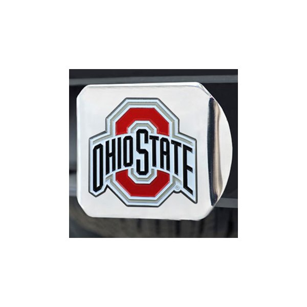 FanMats® - Chrome College Hitch Cover with Multicolor Ohio State University Logo for 2" Receivers