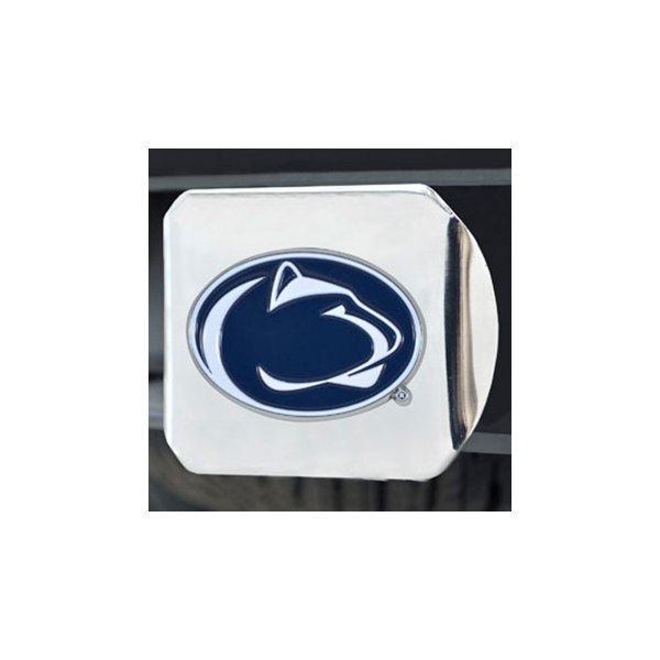 FanMats® - Chrome College Hitch Cover with Blue/White Penn State Logo for 2" Receivers