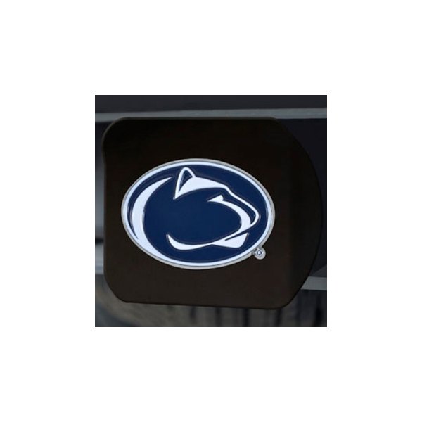 FanMats® - Black College Hitch Cover with Blue/White Penn State Logo for 2" Receivers