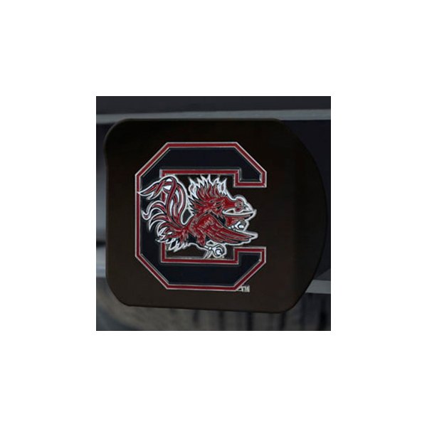 FanMats® - Black College Hitch Cover with Black/Red University of South Carolina Logo for 2" Receivers