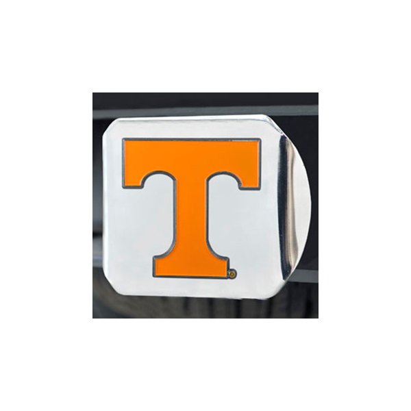 FanMats® - Chrome College Hitch Cover with Orange University of Tennessee Logo for 2" Receivers