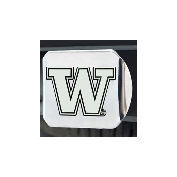 FanMats® - Chrome College Hitch Cover with University of Washington Logo for 2" Receivers