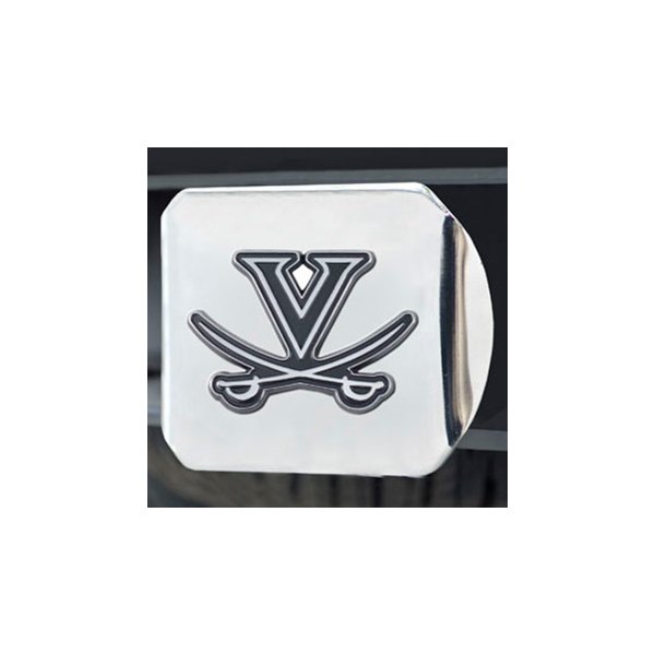 FanMats® - Chrome College Hitch Cover with University of Virginia with Swords Logo for 2" Receivers