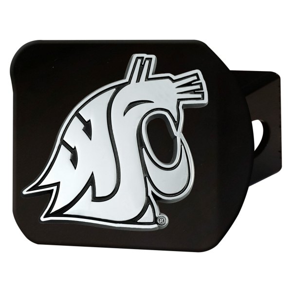 FanMats® - Black College Hitch Cover with Washington State University Logo for 2" Receivers
