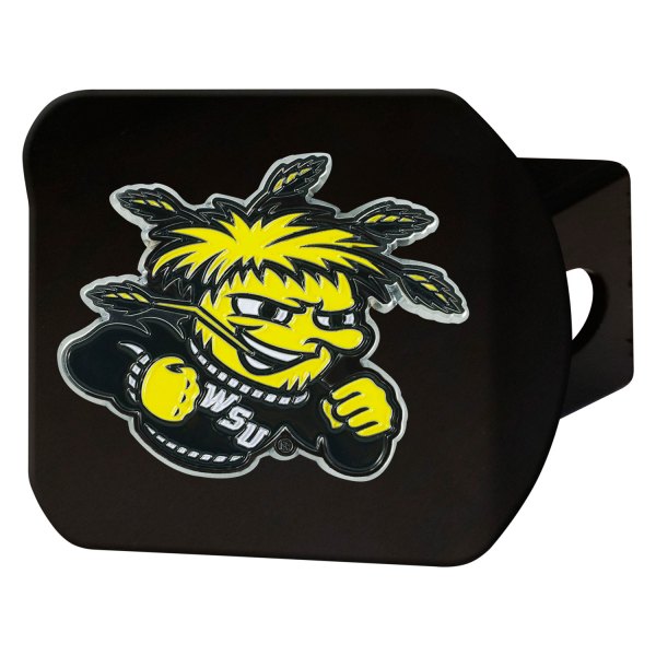 FanMats® - Black College Hitch Cover with Wichita State University Logo for 2" Receivers