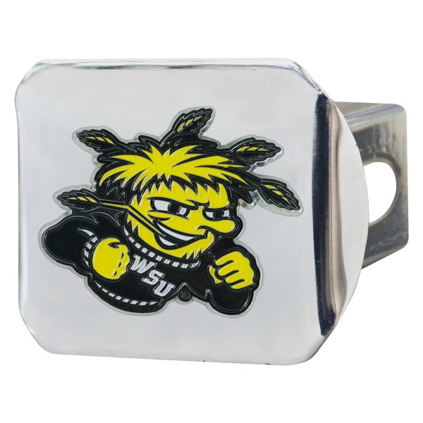 FanMats® - Chrome College Hitch Cover with Wichita State University Logo for 2" Receivers