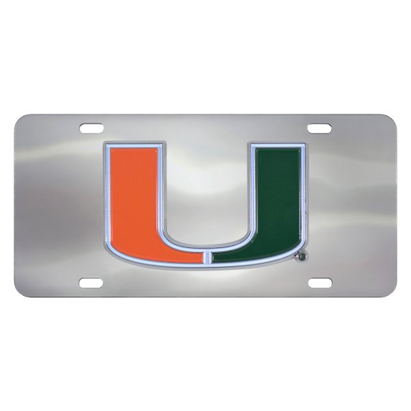 FanMats® - Collegiate License Plate with University of Miami Logo