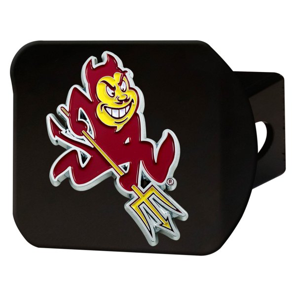 FanMats® - Black College Hitch Cover with Arizona State University Logo for 2" Receivers