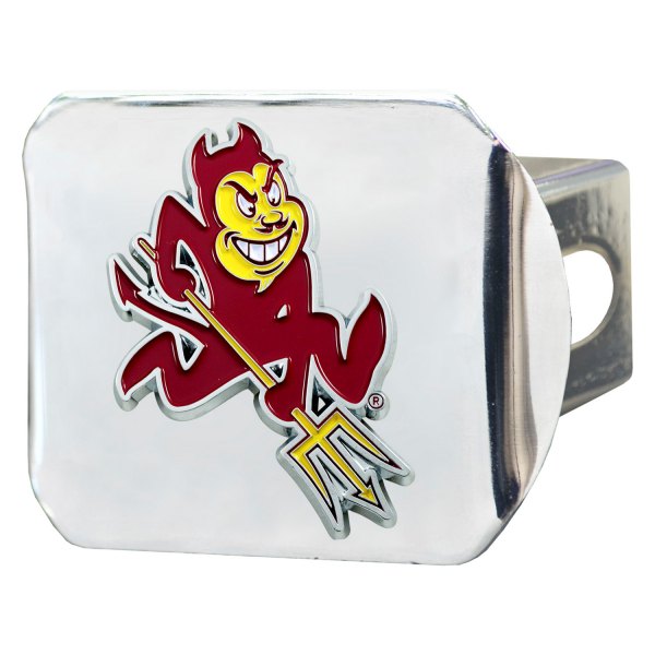 FanMats® - Chrome College Hitch Cover with Arizona State University Logo for 2" Receivers