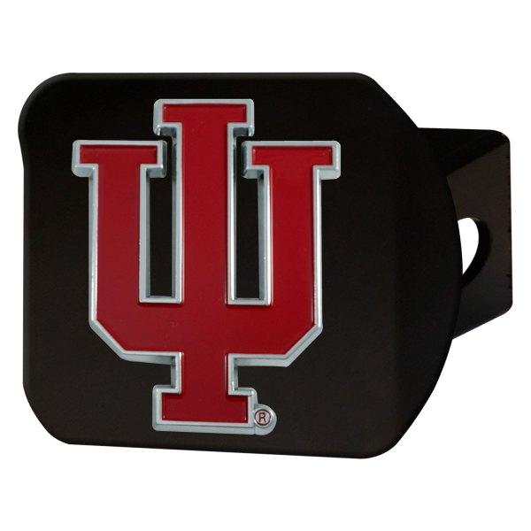 FanMats® - Black College Hitch Cover with Indiana University Logo for 2" Receivers