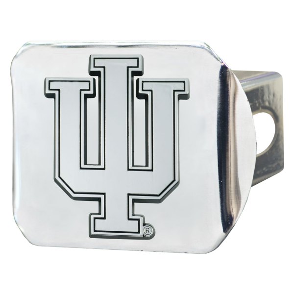 FanMats® - Chrome College Hitch Cover with Indiana University Logo for 2" Receivers