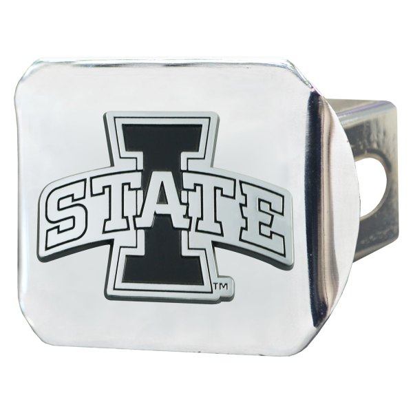 FanMats® - Chrome College Hitch Cover with Iowa State University Logo for 2" Receivers