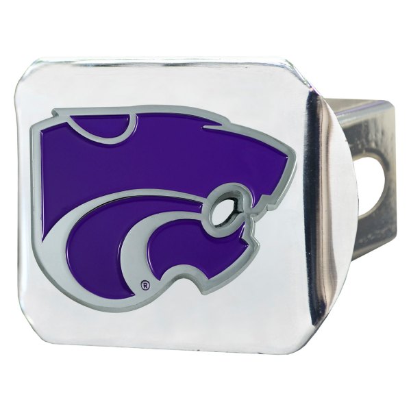 FanMats® - Chrome College Hitch Cover with Kansas State University Logo for 2" Receivers