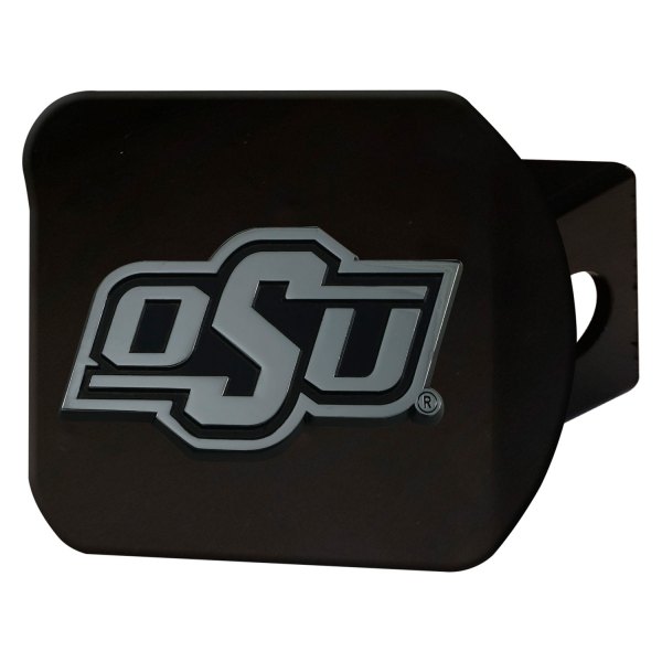 FanMats® - Black College Hitch Cover with Oklahoma State University Logo for 2" Receivers