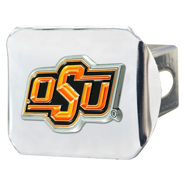 FanMats® - Chrome College Hitch Cover with Oklahoma State University Logo for 2" Receivers