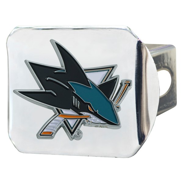 FanMats® - Sport Chrome NHL Hitch Cover with San Jose Sharks Logo for 2" Receivers