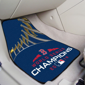 FanMats® - Boston Red Sox 1st Row Navy Carpet Floor Mats with Boston Red Sox 2018 World Series Champions