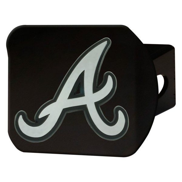 FanMats® - Sport Black MLB Hitch Cover with Atlanta Braves Logo for 2" Receivers