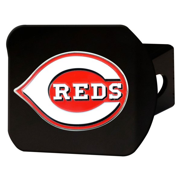 FanMats® - Sport Black MLB Hitch Cover with Cincinnati Reds Logo for 2" Receivers