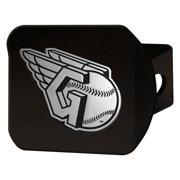 FanMats® - Sport Black MLB Hitch Cover with Cleveland Indians Logo for 2" Receivers