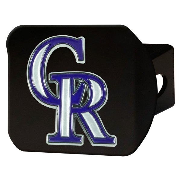 FanMats® - Sport Black MLB Hitch Cover with Colorado Rockies Logo for 2" Receivers