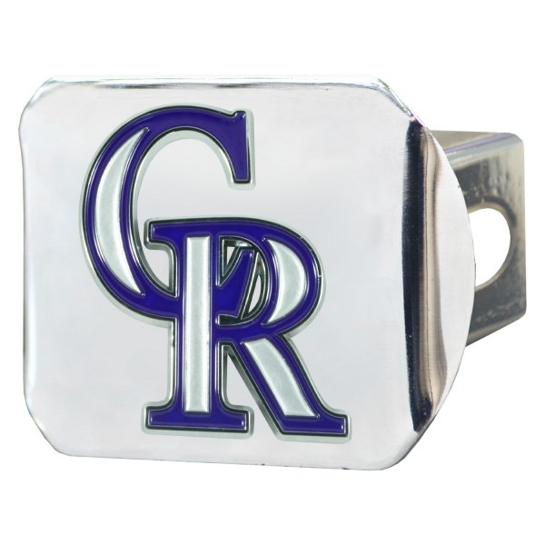 FanMats® - Sport Chrome MLB Hitch Cover with Colorado Rockies Logo for 2" Receivers