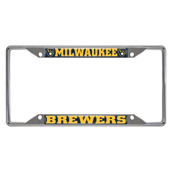FanMats® - Sport MLB License Plate Frame with Milwaukee Brewers Logo