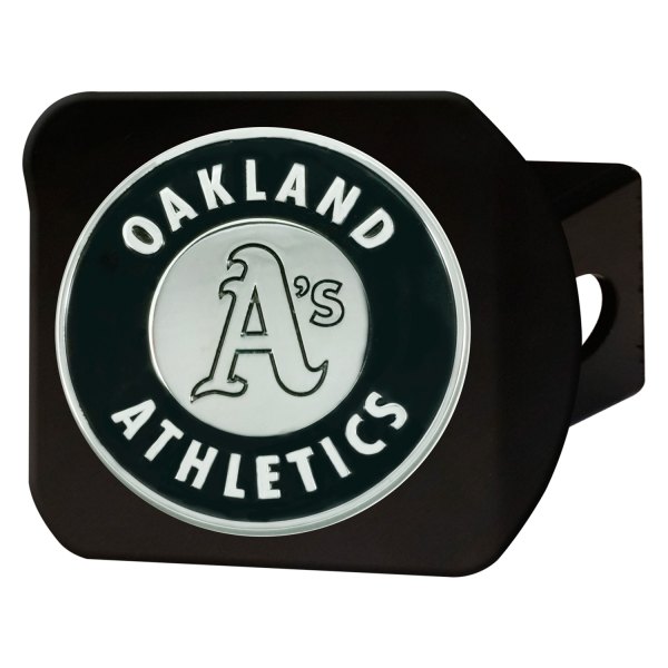 FanMats® - Sport Black MLB Hitch Cover with Oakland Athletics Logo for 2" Receivers