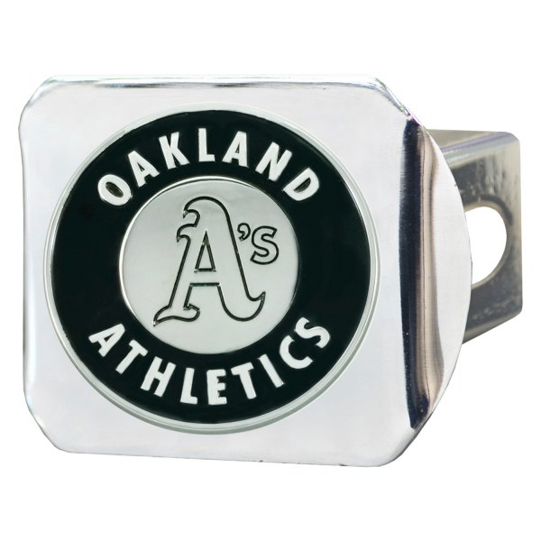 FanMats® - Sport Chrome MLB Hitch Cover with Oakland Athletics Logo for 2" Receivers