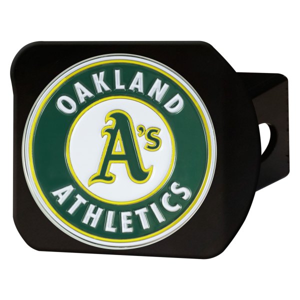 FanMats® - Sport Black MLB Hitch Cover with Oakland Athletics Logo for 2" Receivers