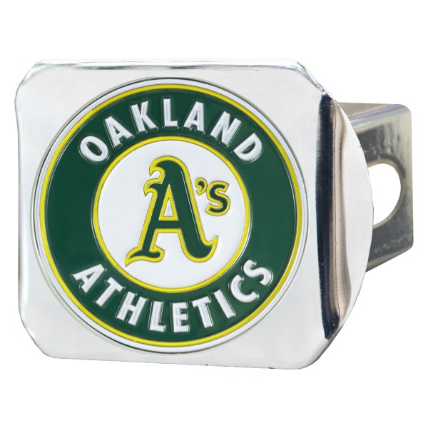 FanMats® - Sport Chrome MLB Hitch Cover with Oakland Athletics Logo for 2" Receivers