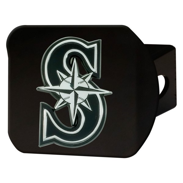 FanMats® - Sport Black MLB Hitch Cover with Seattle Mariners Logo for 2" Receivers