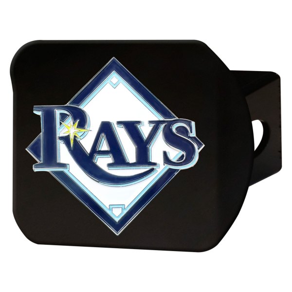 FanMats® - Sport Black MLB Hitch Cover with Tampa Bay Rays Logo for 2" Receivers