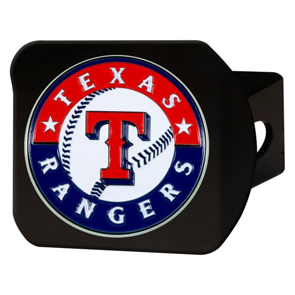 FanMats® - Sport Black MLB Hitch Cover with Texas Rangers Logo for 2" Receivers