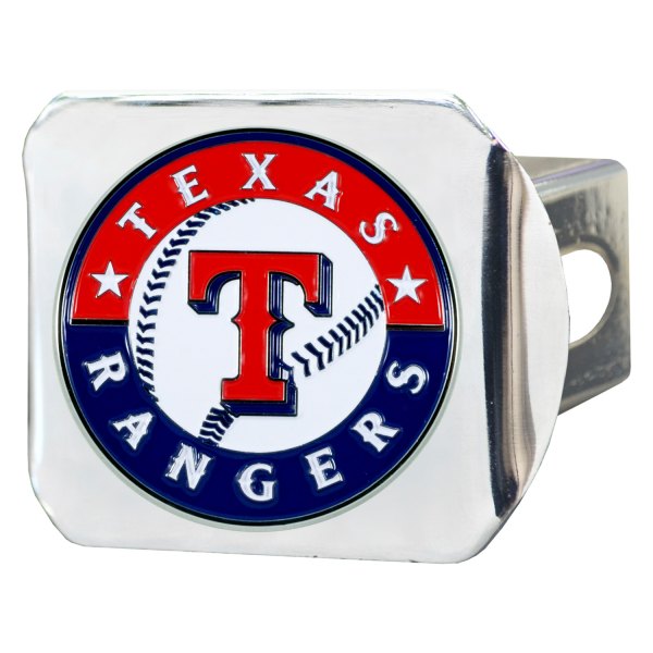 FanMats® - Sport Chrome MLB Hitch Cover with Texas Rangers Logo for 2" Receivers