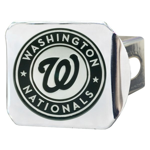 FanMats® - Sport Chrome MLB Hitch Cover with Washington Nationals Logo for 2" Receivers