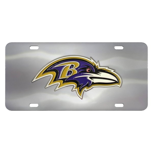 FanMats® - Sport NFL License Plate with Raven Head Primary Logo