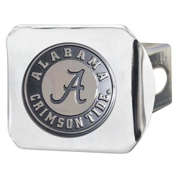 FanMats® - Chrome College Hitch Cover with University of Alabama Logo for 2" Receivers