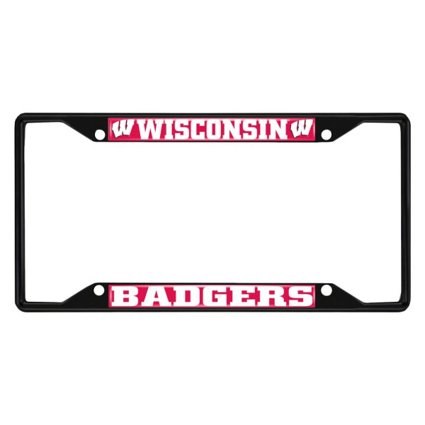 FanMats® - Collegiate License Plate Frame with University of Wisconsin Logo