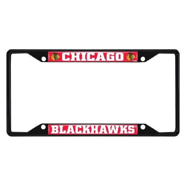 FanMats® - Sport NHL License Plate Frame with Chicago Blackhawks Logo