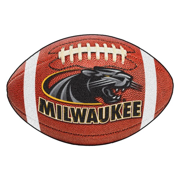 FanMats® - University of Wisconsin-Milwaukee 20.5" x 32.5" Nylon Face Football Ball Floor Mat with "Panthern & Milwaukee" Logo