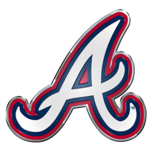 FanMats® - MLB "Atlanta Braves" White/Red/Blue Embossed Emblem