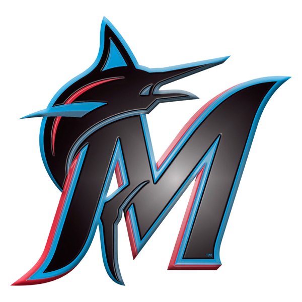 FanMats® - MLB "Miami Marlins" Multicolor Embossed Emblem