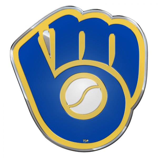 FanMats® - MLB "Milwaukee Brewers" Blue/Yellow Embossed Emblem