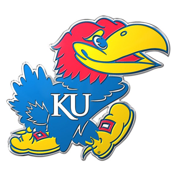 FanMats® - College "University of Kansas" Blue/Red Embossed Emblem